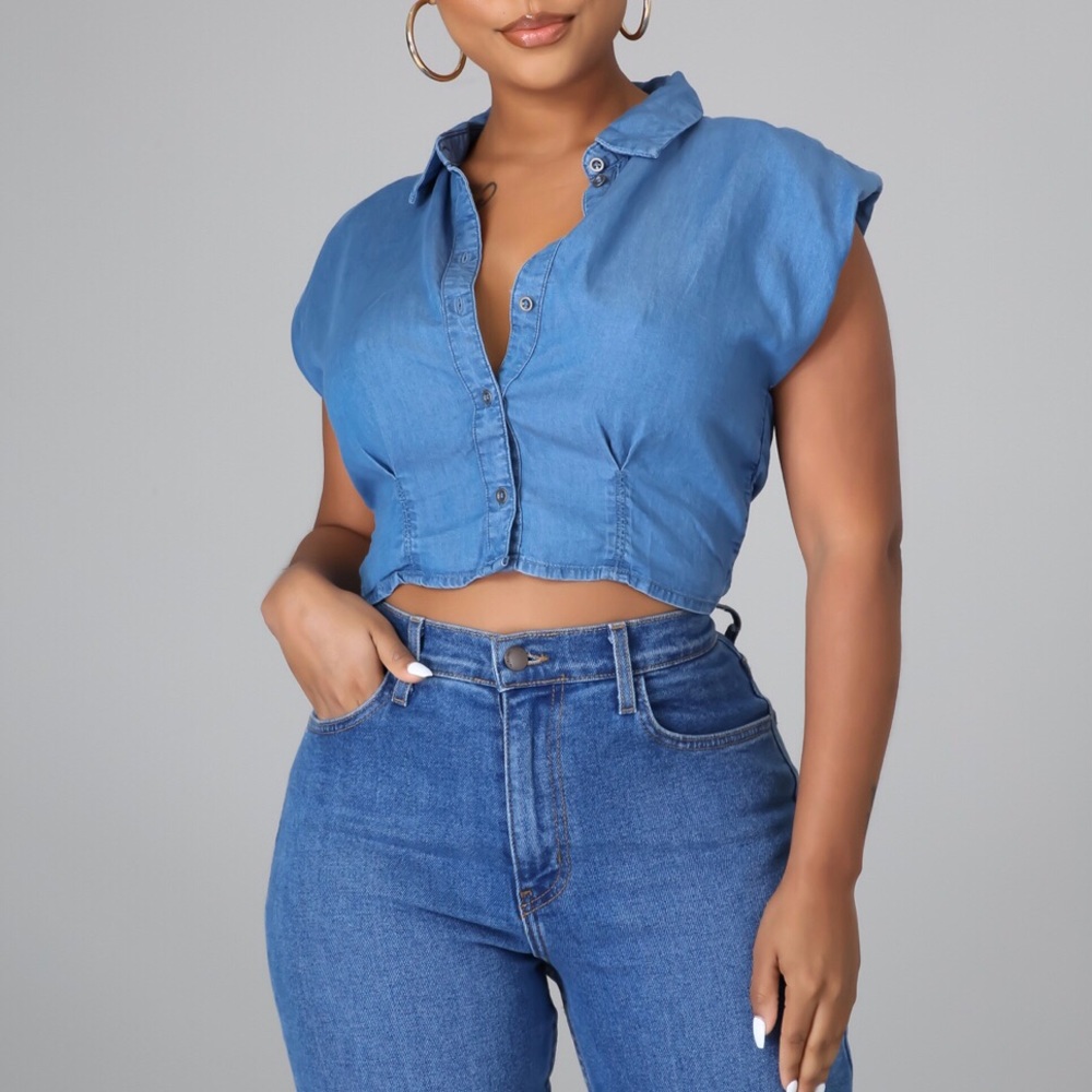 Denim crop top